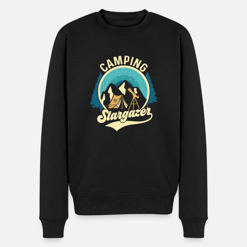 Camping Stargazer Astronomy Stars Planets - Männer Premium Bio Pullover - Schwarz
