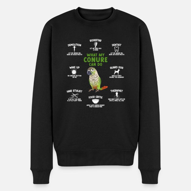 Molinasittich Papagei Vogel Sittich - Männer Premium Bio Pullover - Schwarz