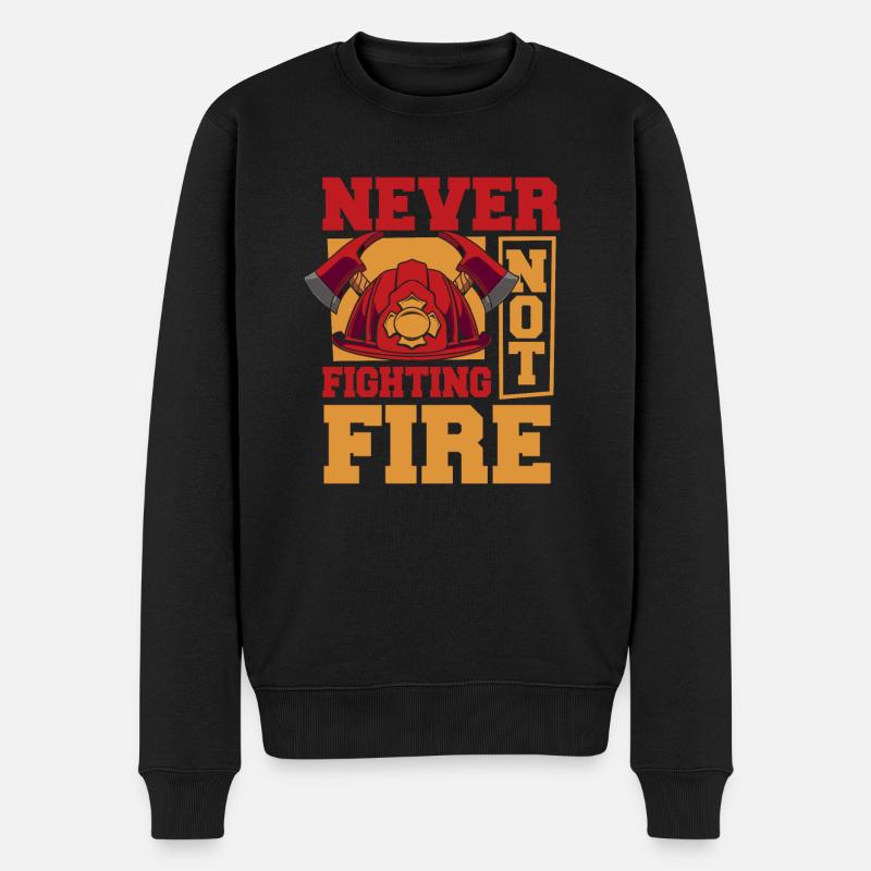 Feuerwehrmann - Männer Premium Bio Pullover - Schwarz
