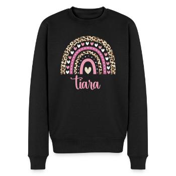 Tiara Regenbogen Name Geburtstag Tiara - Männer Premium Bio Pullover - Schwarz - Vorne - Nico (187cm)