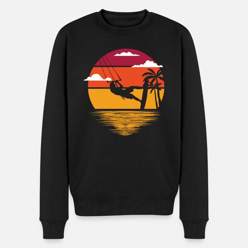 Kitesurfing - Männer Premium Bio Pullover - Schwarz