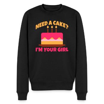 Cake Lover Cake Gift - Men's Premium Organic Jumper - black - Front - Nico (187cm)