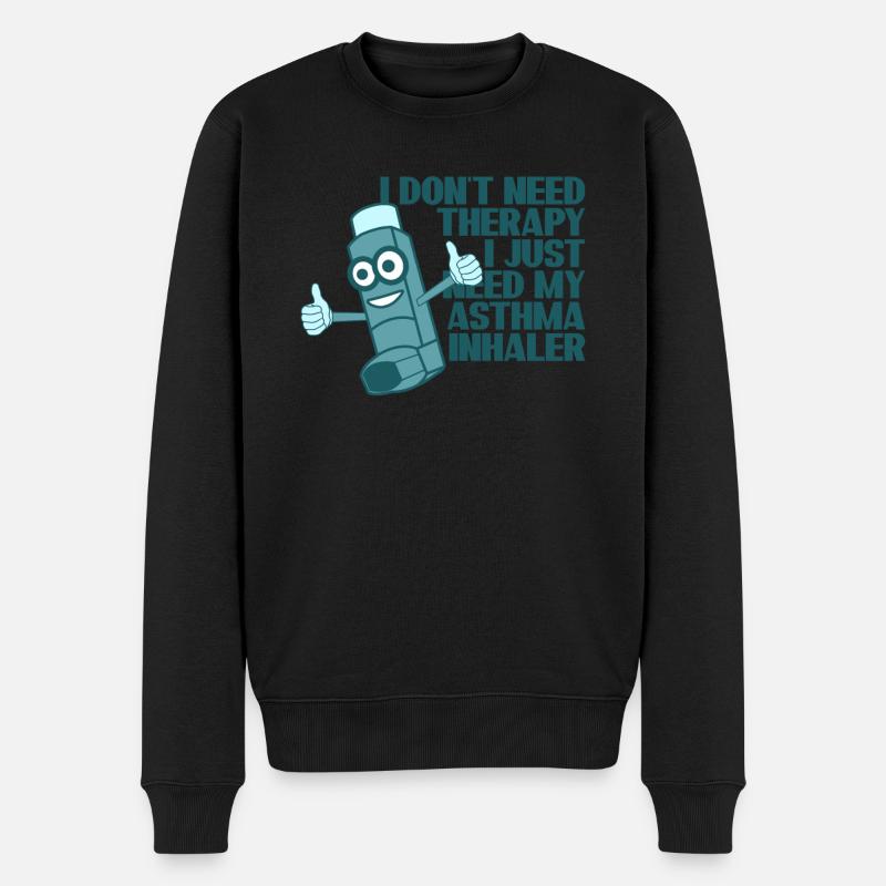 Inhalateur d’asthme Blague Asthmatiques Asthmatique - Pull Premium bio Homme - noir