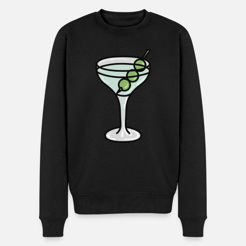 Verre à Martini aux olives - Pull Premium bio Homme - noir