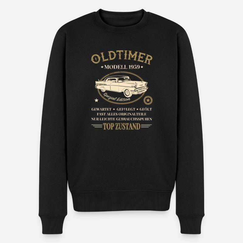 Oldtimer Baujahr 1959 - Männer Premium Bio Pullover - Schwarz