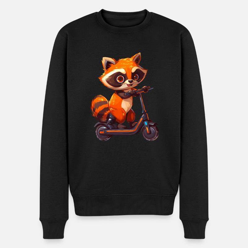 Waschbär Roller - Männer Premium Bio Pullover - Schwarz
