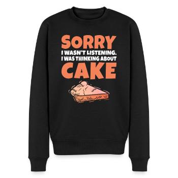 Cake Lover Cake Gift - Men's Premium Organic Jumper - black - Front - Nico (187cm)