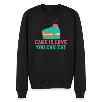 Cake Lover Cake Gift - Men's Premium Organic Jumper - black - Front - Nico (187cm)