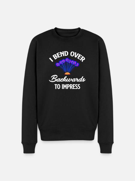 Ik wring me in allerlei bochten om een grappig - Mannen Premium Bio sweater - zwart