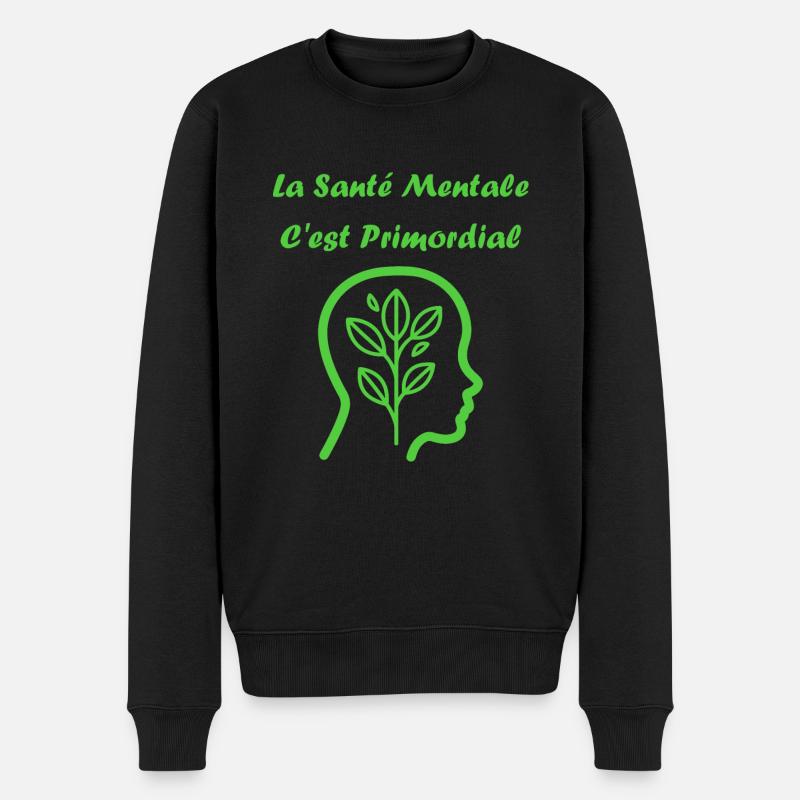 sensibilisation santé mentale - Pull Premium bio Homme - noir