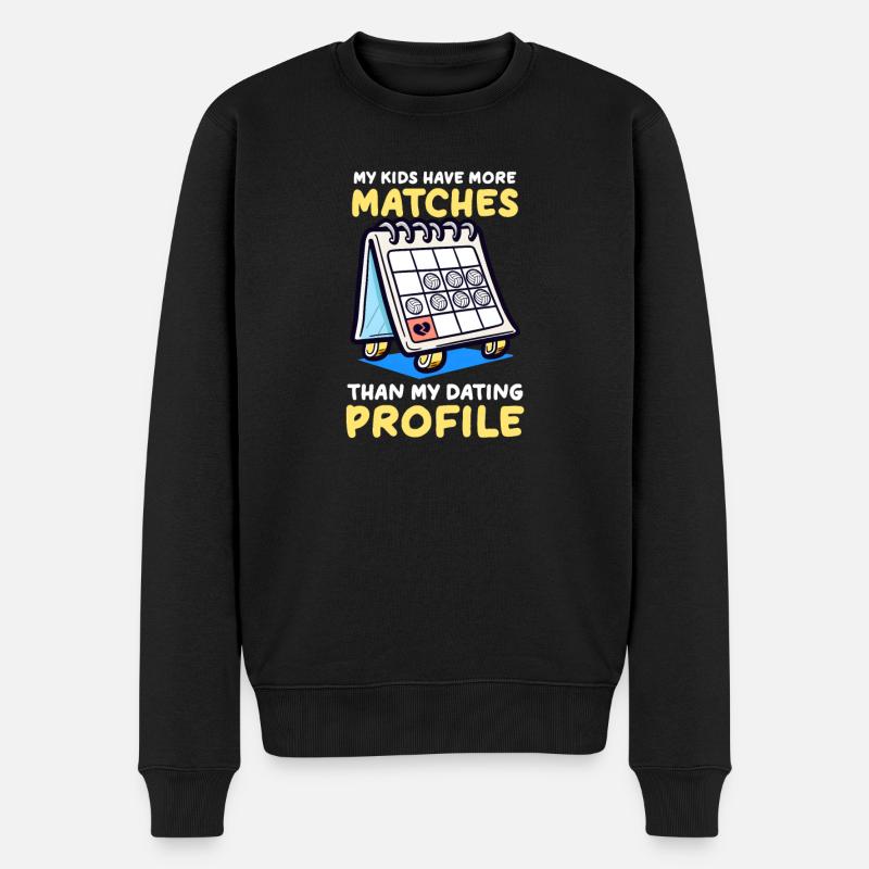 Volleyball Mama Kinder Mehr Spiele als Dating-Profi - Männer Premium Bio Pullover - Schwarz