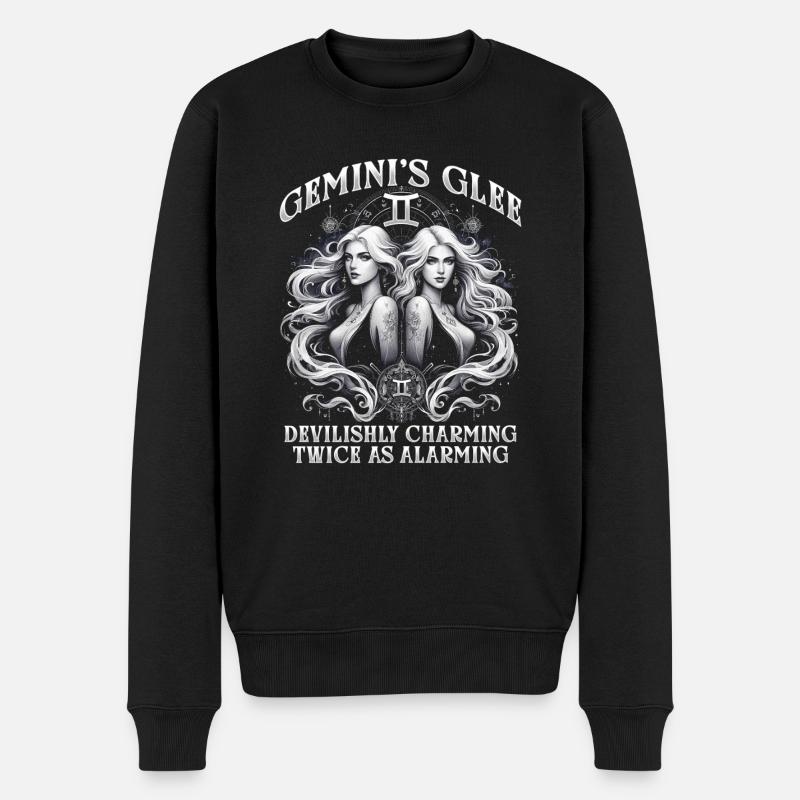 Horoskop Zwilling Gemini's Glee - Männer Premium Bio Pullover - Schwarz