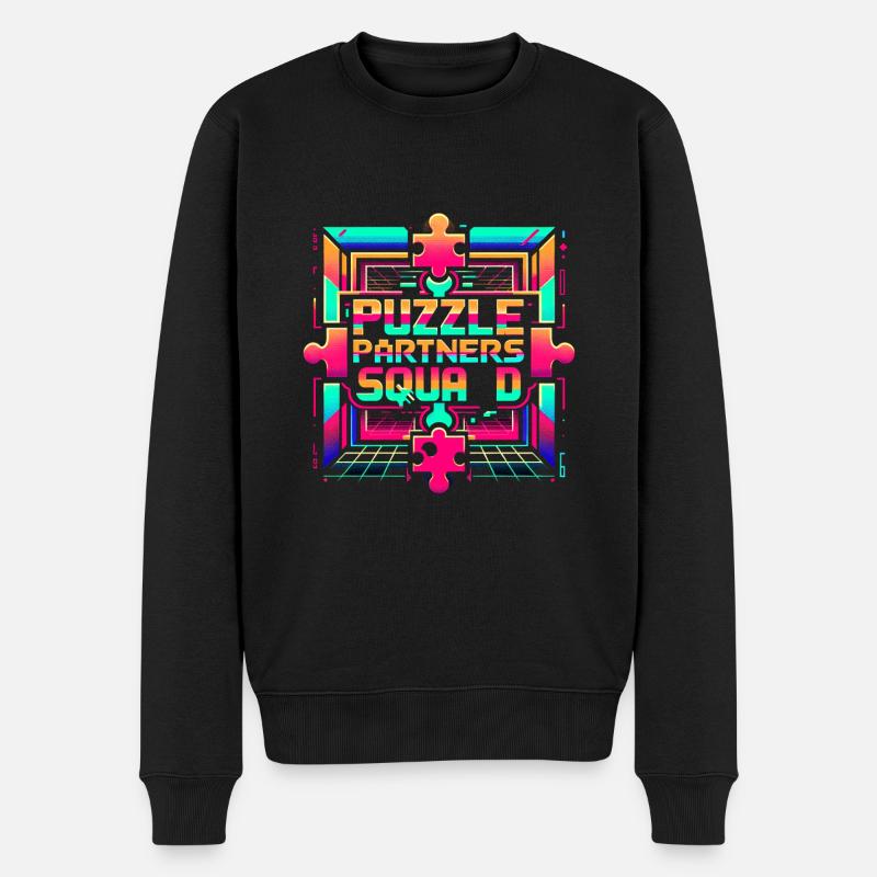 Puzzle Partners Squad 2 - Männer Premium Bio Pullover - Schwarz