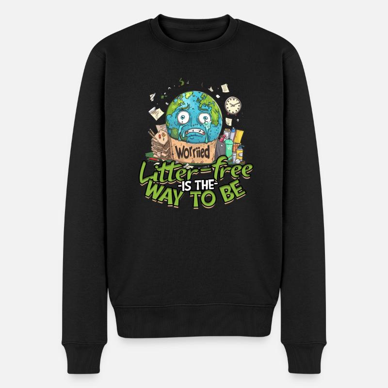Umweltschutz Umweltschützer Recyceln - Männer Premium Bio Pullover - Schwarz