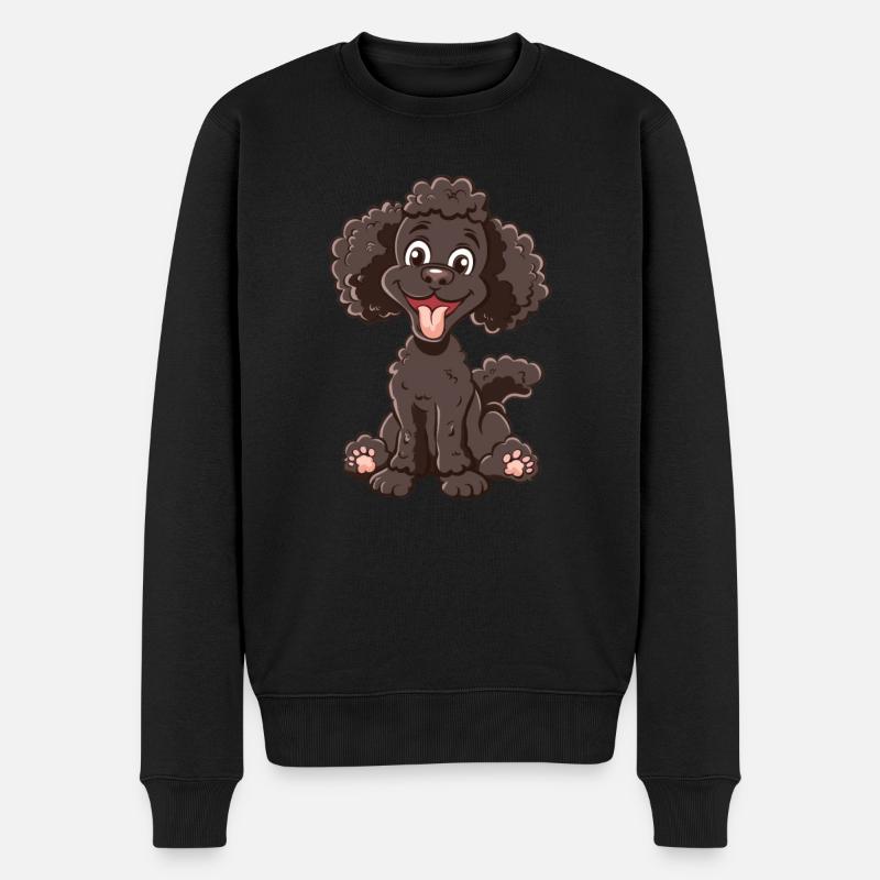 Pudel | Poodle | Cartoon Artwork - Männer Premium Bio Pullover - Schwarz