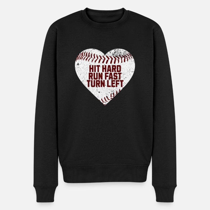 Baseball Heart Strategy Tee - Männer Premium Bio Pullover - Schwarz