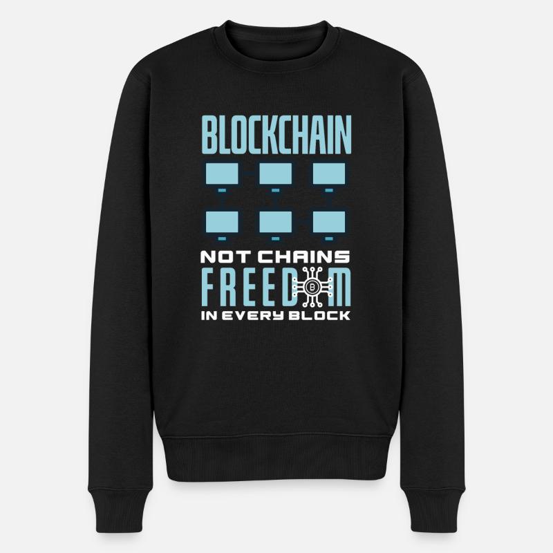 Cryptocurrency AI & Crypto Enthusiast Blockchain - Männer Premium Bio Pullover - Schwarz