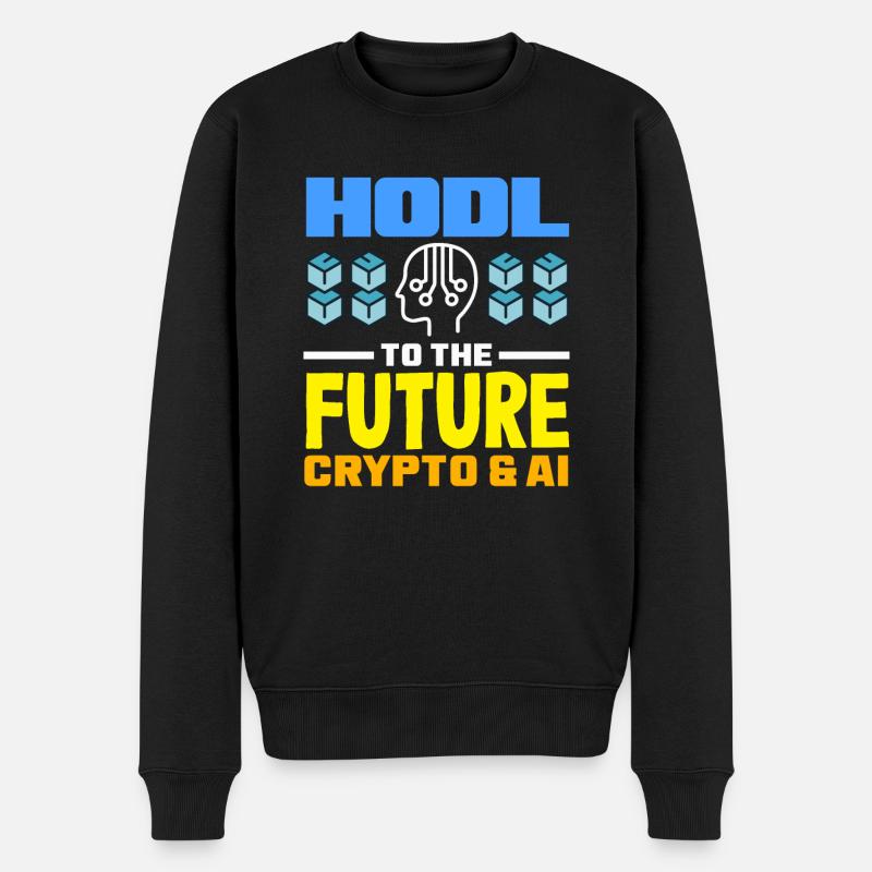 Cryptocurrency AI & Crypto Enthusiast Blockchain - Männer Premium Bio Pullover - Schwarz