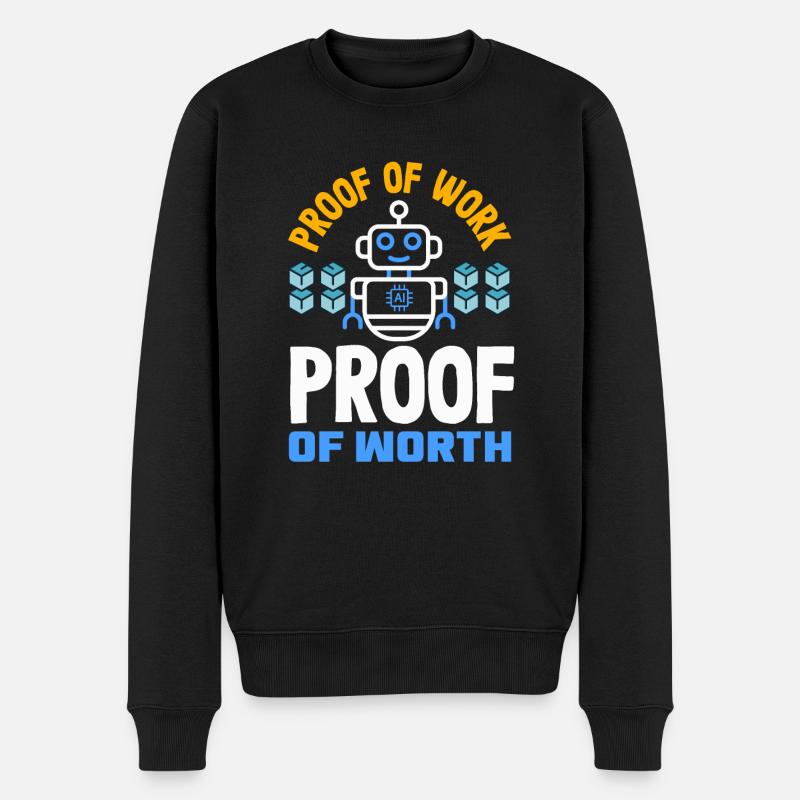 Cryptocurrency AI & Crypto Enthusiast Blockchain - Männer Premium Bio Pullover - Schwarz