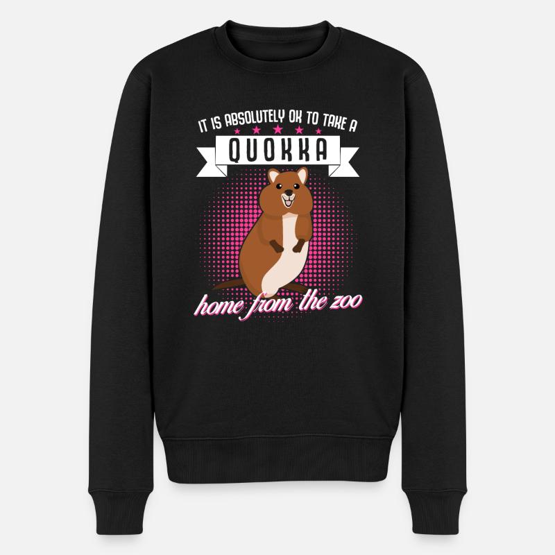 Quokka - Männer Premium Bio Pullover - Schwarz