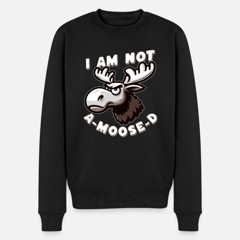 Ich bin kein Elch-d - lustiges Elch-Wortspiel - Männer Premium Bio Pullover - Schwarz