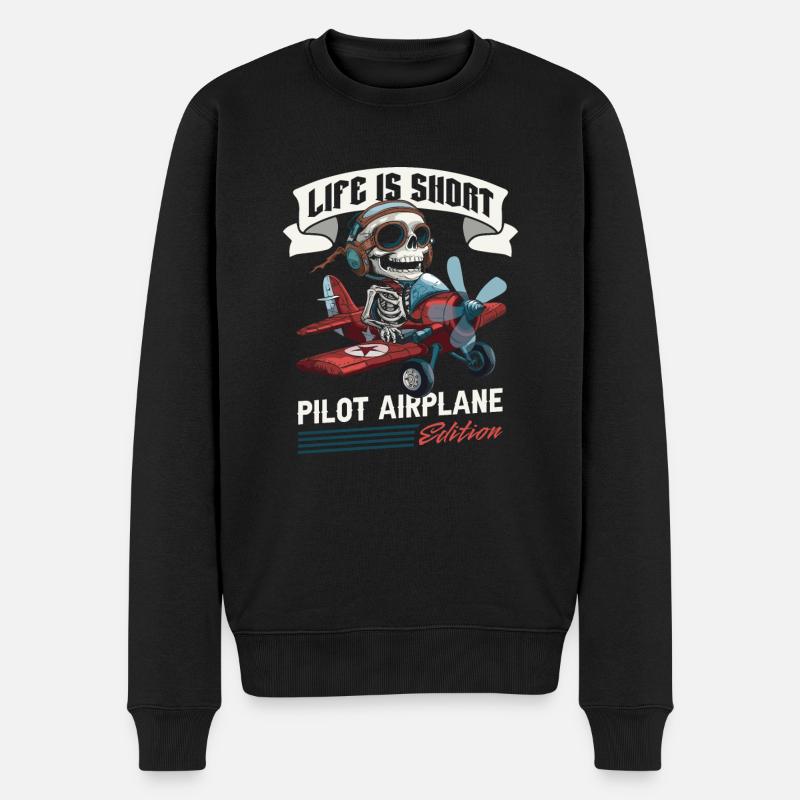 Pilote d’avion - Pull Premium bio Homme - noir