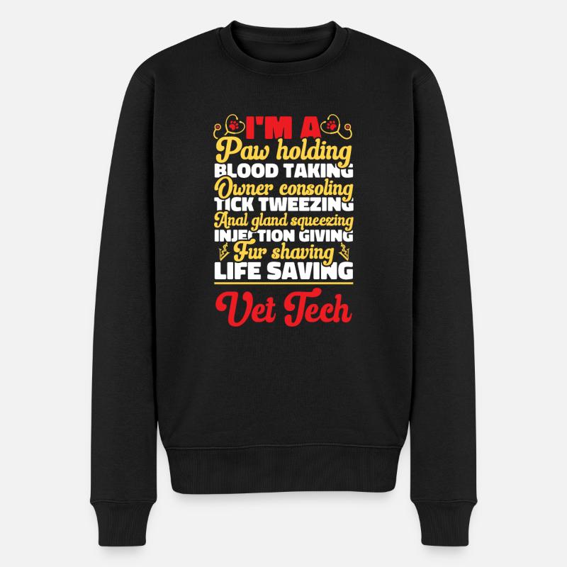 Vet Tech Veterinary Veterinary Technician - Men's Premium Organic Jumper - black