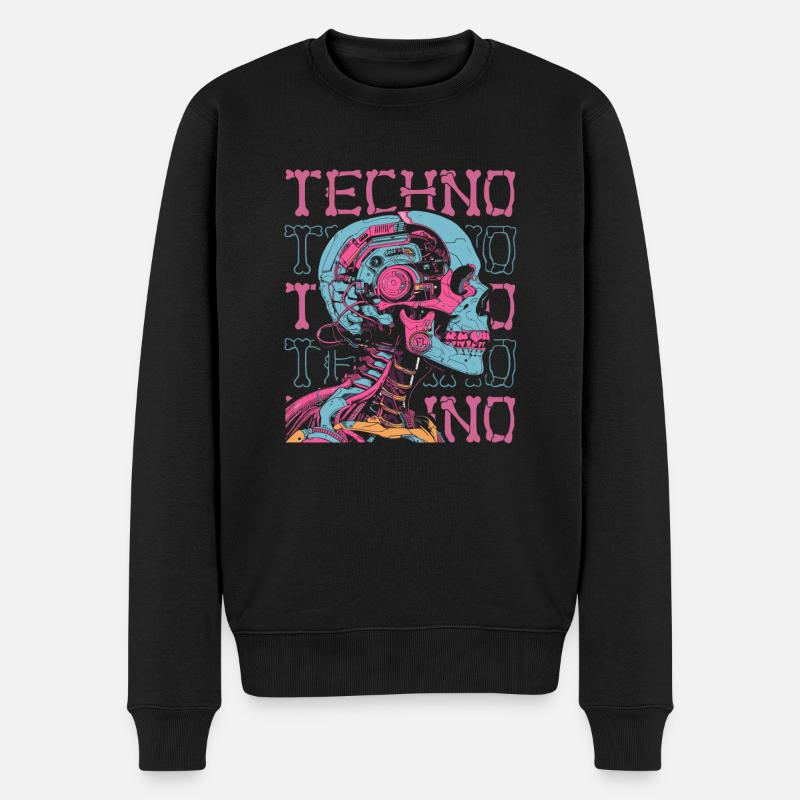 Techno Raver - Maglione ecologico premium da uomo - nero