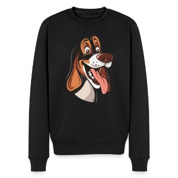 Tiroler Bracke Tyroler | Bracke Tyrolean Hound - Männer Premium Bio Pullover - Schwarz - Vorne - Nico (187cm)