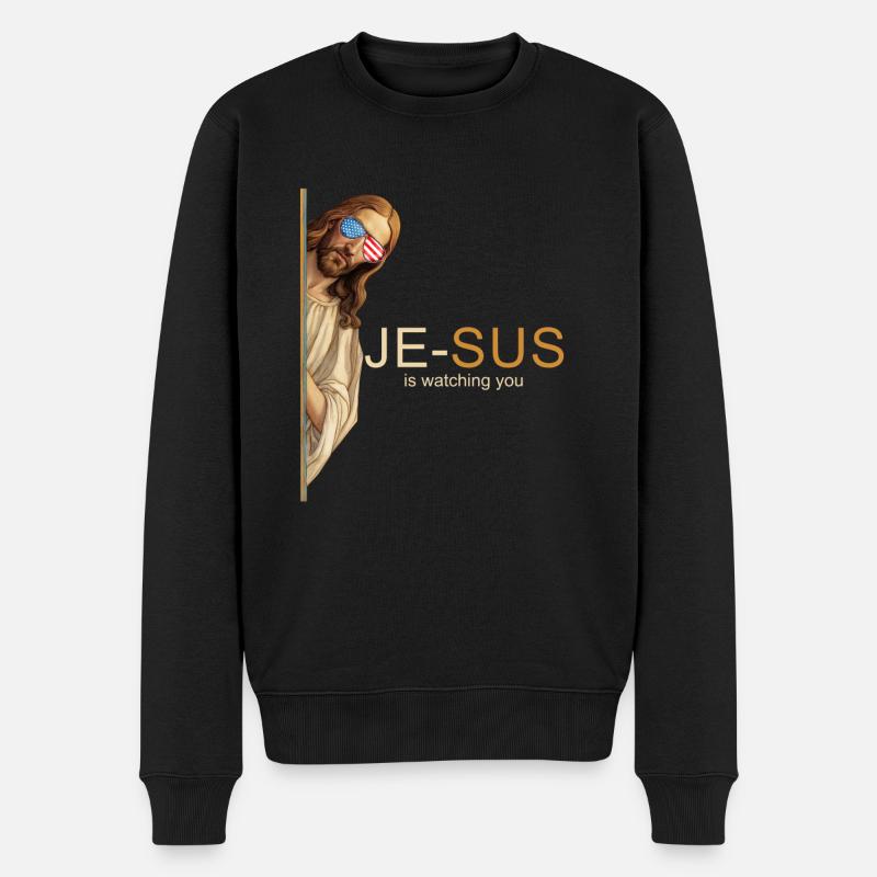Style céleste de Jésus cool - Pull Premium bio Homme - noir