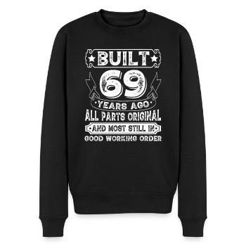 Built 69 Years Ago Original Parts Retro Birthday - Männer Premium Bio Pullover - Schwarz - Vorne - Nico (187cm)