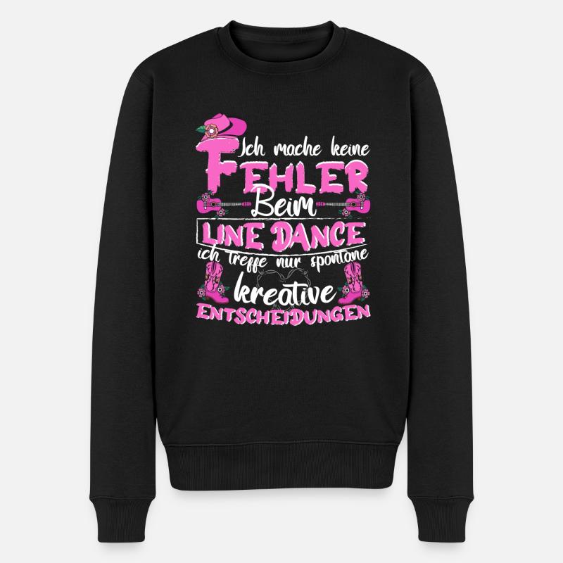 Line Dance Country Ich mach keine Fehler - Männer Premium Bio Pullover - Schwarz