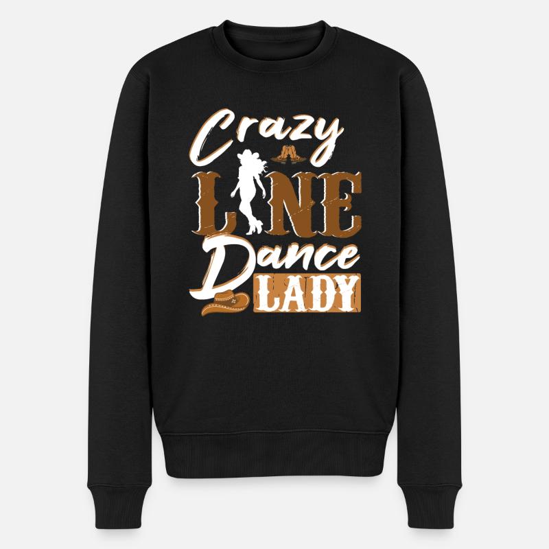 Linedance Crazy Line Dance Lady Cowboyhut - Männer Premium Bio Pullover - Schwarz