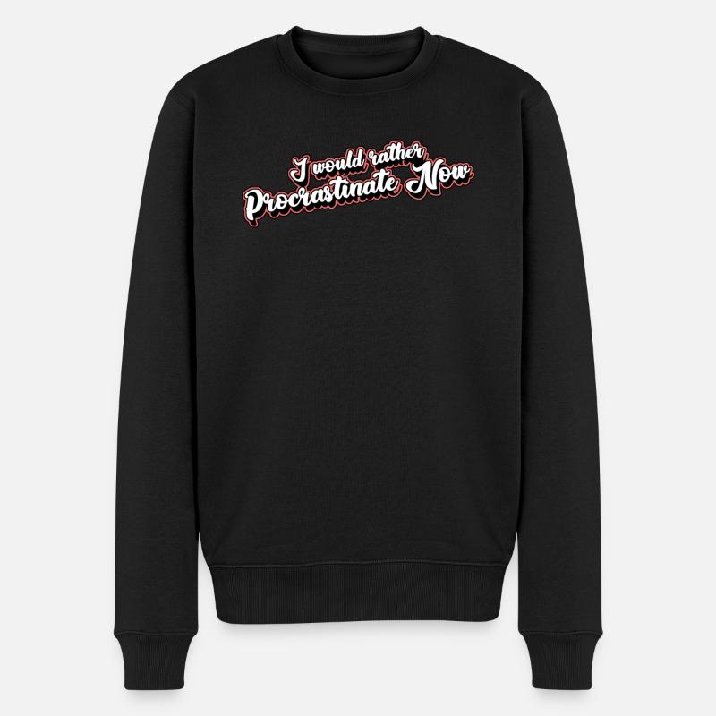 Procrastinating Student Procrastinators - Männer Premium Bio Pullover - Schwarz