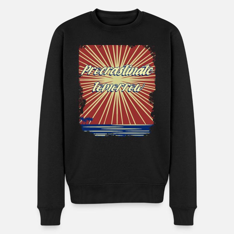 Procrastination - Männer Premium Bio Pullover - Schwarz