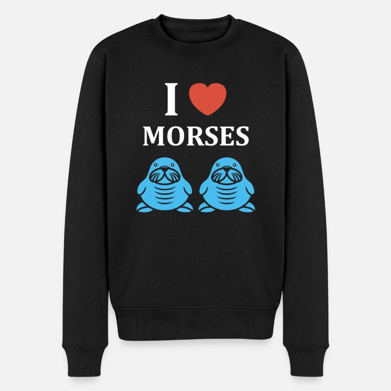 Animal humour Morse - Pull Premium bio Homme - noir