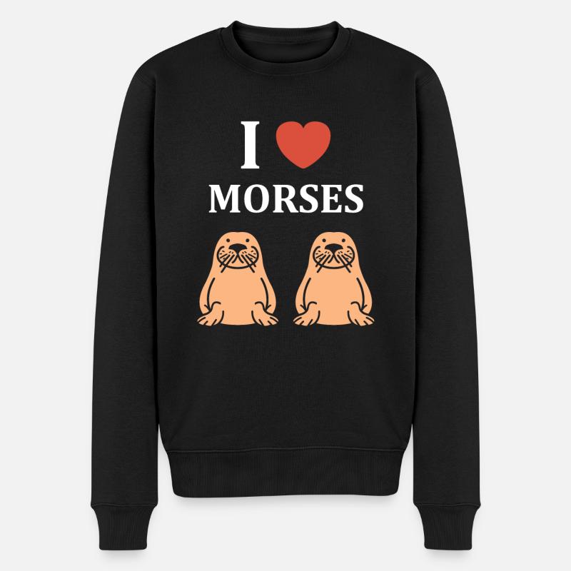 Animal humour Morse - Pull Premium bio Homme - noir