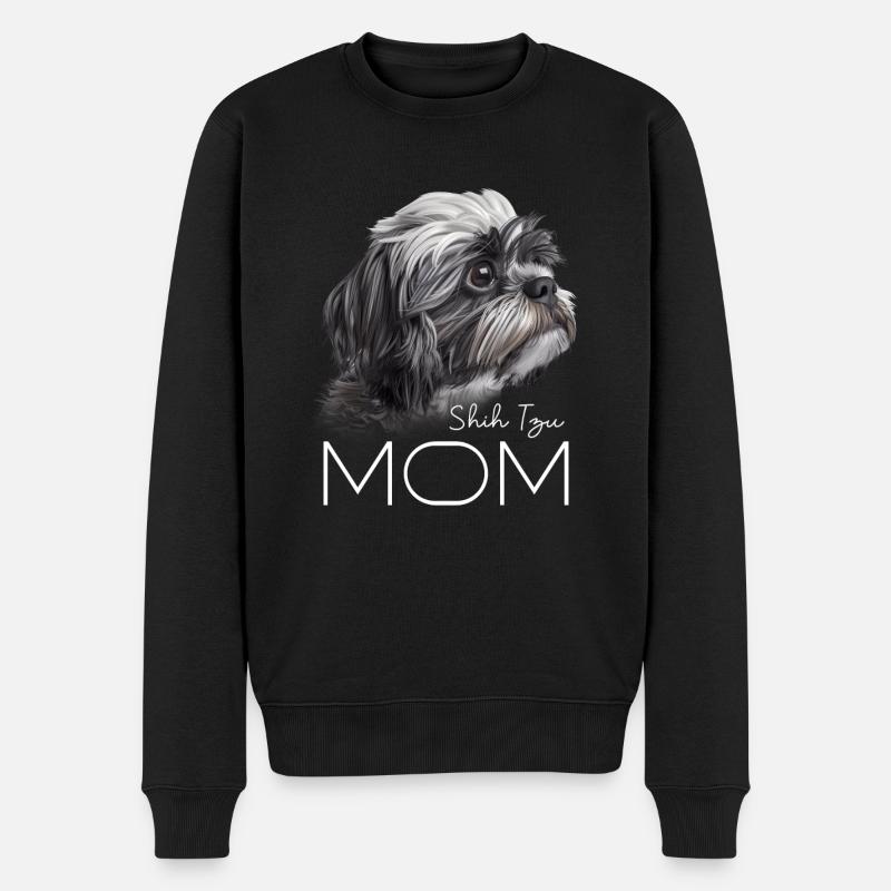 Shih Tzu Maman - Pull Premium bio Homme - noir