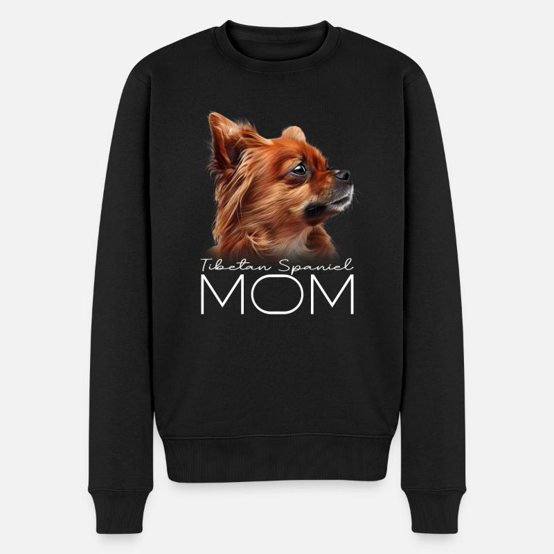 Tibetan Spaniel Mama - Männer Premium Bio Pullover - Schwarz
