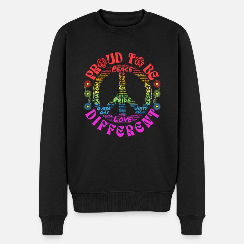 Fiers d’être différents - Peace Logo Pride Love - Pull Premium bio Homme - noir