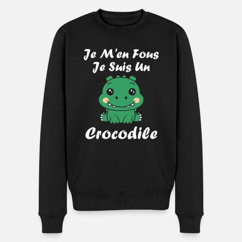 Humour Crocodile - Pull Premium bio Homme - noir