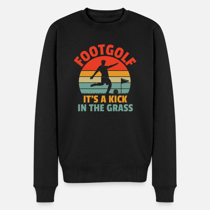 Footgolf Player Foot Golf Footgolfers Foot spielen - Männer Premium Bio Pullover - Schwarz