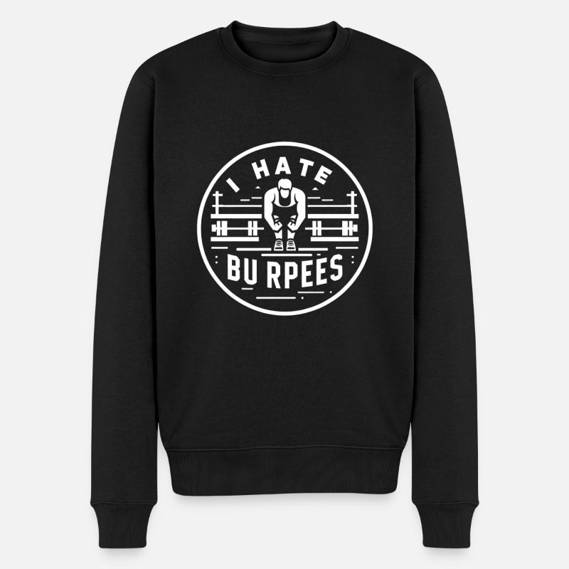 I Hate Burpees 6 - Männer Premium Bio Pullover - Schwarz