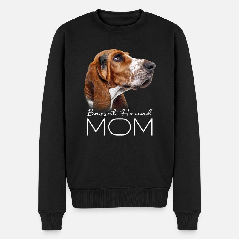 Basset Hound Maman - Pull Premium bio Homme - noir