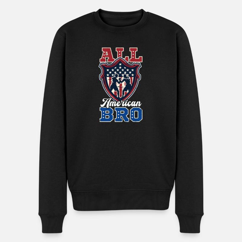 Boxen All American Bro - Männer Premium Bio Pullover - Schwarz