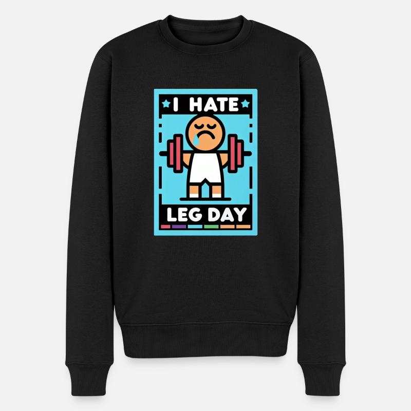 I Hate Leg Day 29 - Männer Premium Bio Pullover - Schwarz