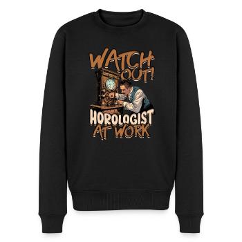 Watchmaker Watch out! Horologist At Work - Men's Premium Organic Jumper - black - Front - Nico (187cm)