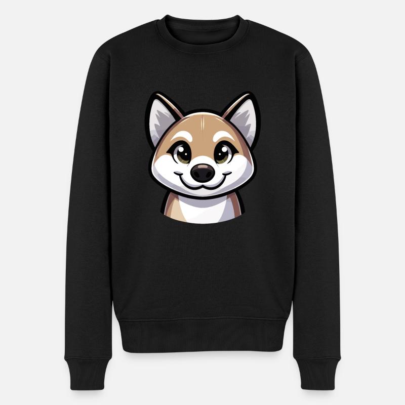 Australischer Dingo - Männer Premium Bio Pullover - Schwarz