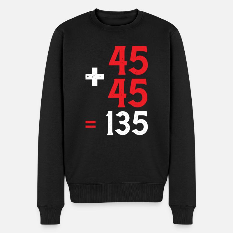 45 + 45 = 135 28 - Männer Premium Bio Pullover - Schwarz