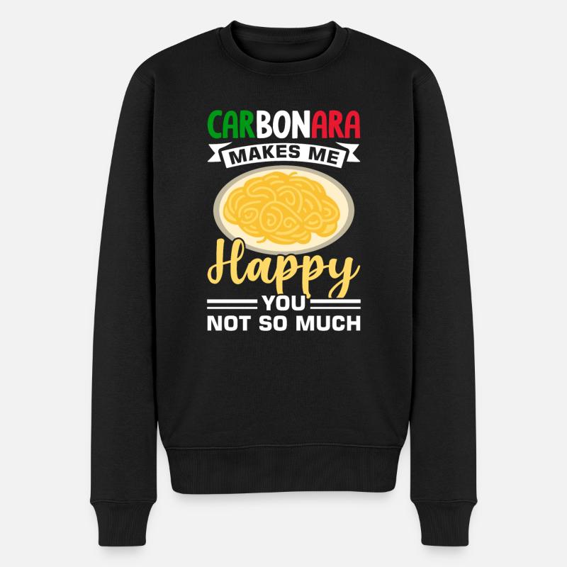 Pâtes Carbonara Italie - Pull Premium bio Homme - noir